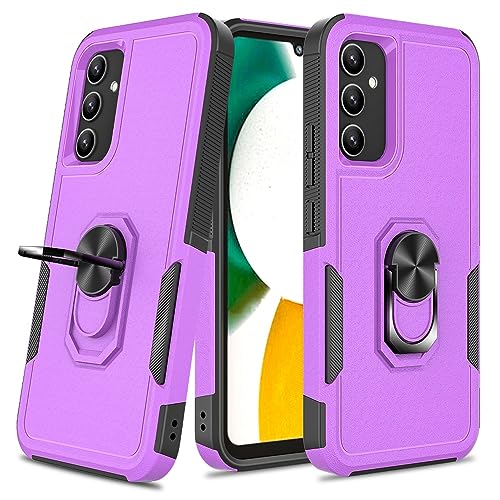 bigcgreen Telefonschutz Kompatibel mit Samsung Galaxy A34 5G Hülle, robuste Ganzkörper-Schutzhülle mit stoßfestem Metallring und Ständer, kompatibel mit Samsung Galaxy A34 5G Telefonzubehör(Purple) von bigcgreen