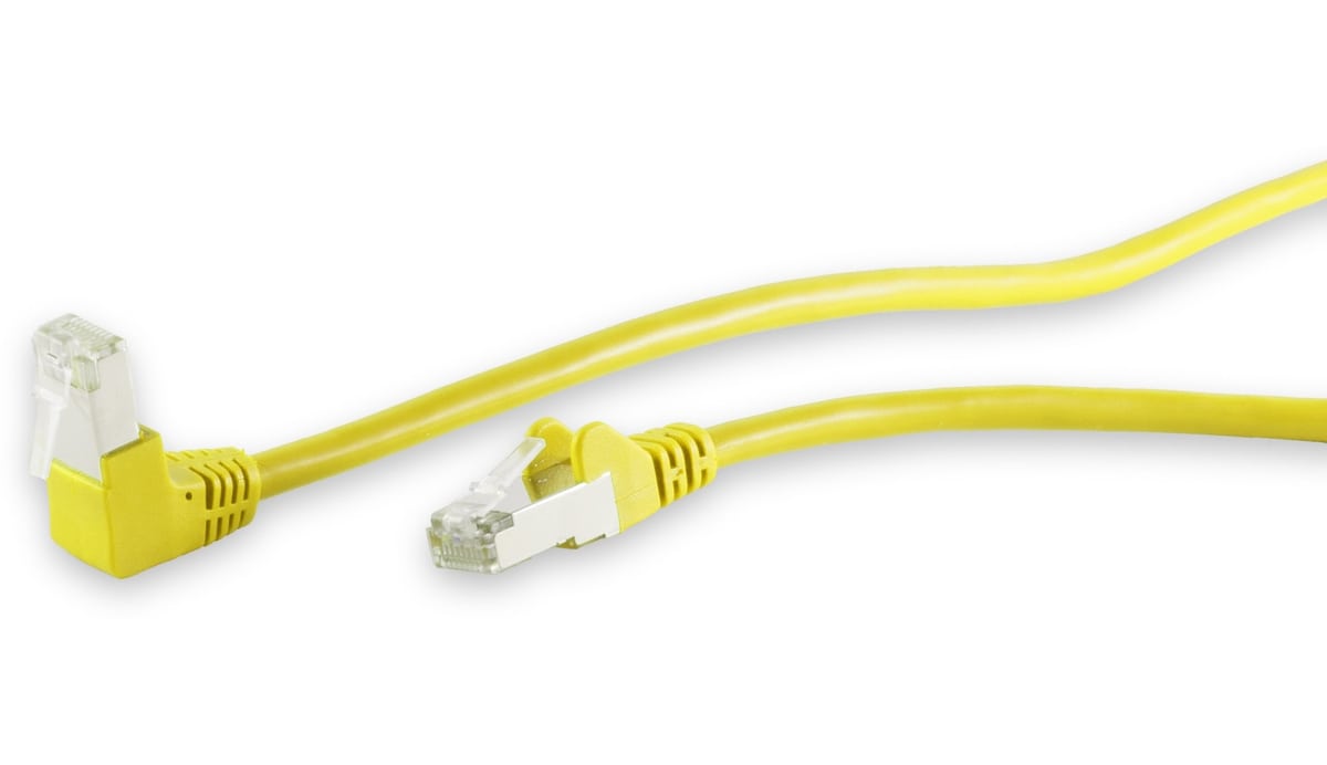 S-IMPULS CAT.6 Patchkabel, S/FTP, 90°-gerade, 0,25 m, gelb von S-IMPULS