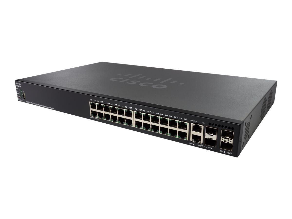 Cisco SG550X-24P 24-Port Gigabit PoE Stackable Managed Switch SG550X-24-K9-EU