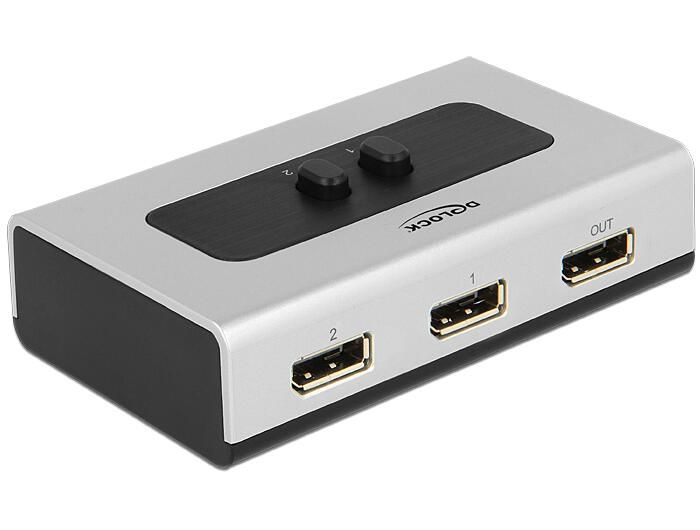 DeLOCK DisplayPort 1.4 Umschalter 2 Port manuell