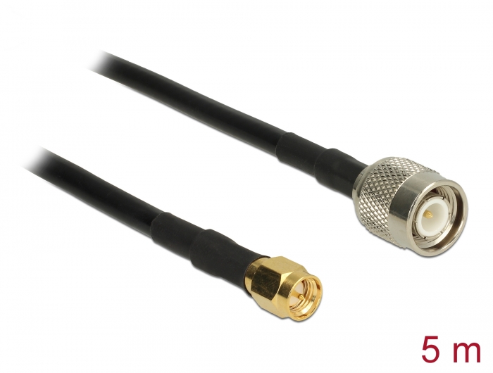 Delock Antennenkabel TNC Stecker > SMA Stecker CFD200 5 m low loss Delock Antennenkabel TNC Stecker > SMA Stecker CFD200 5 m low loss