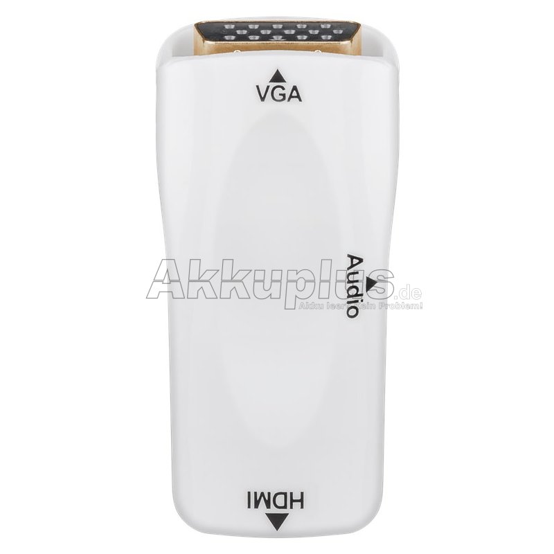 Kompakter HDMI™/VGA-Adapter inkl. Audio, vergoldet
