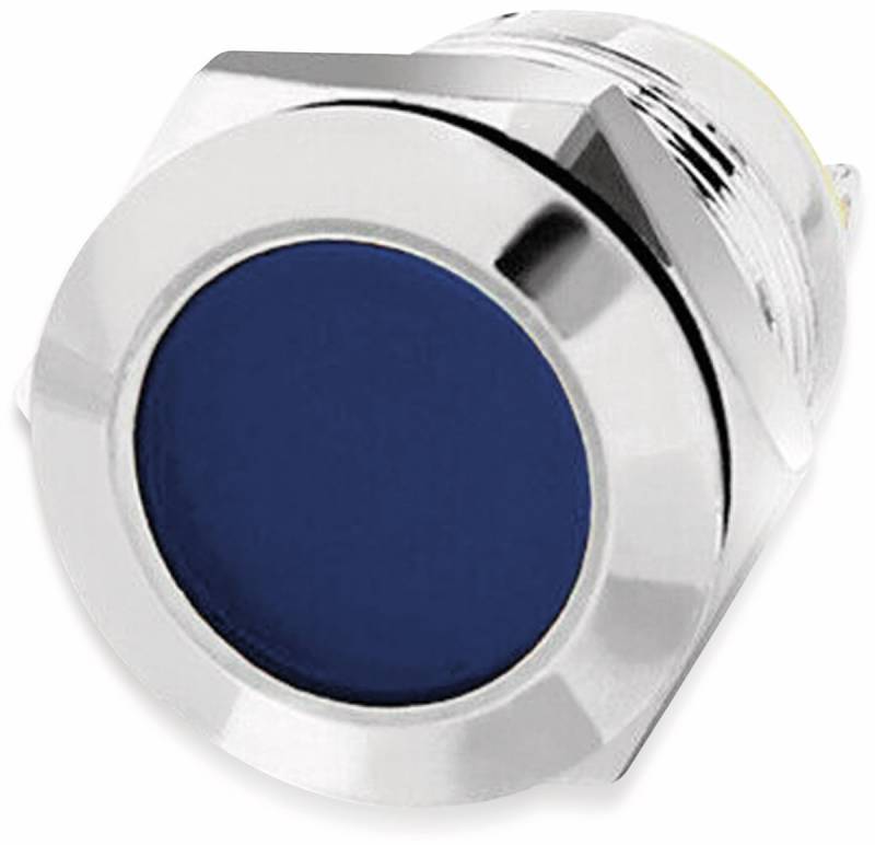 LED-Kontrollleuchte, Signalleuchte 12 V, Blau, Ø12 mm, Messing, Tiefe 18 mm von A.T.Shop s.r.o