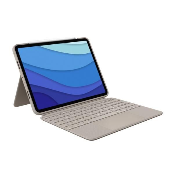 Logitech Combo Touch Tastatur und Foliohülle mit Trackpad sand