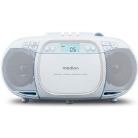 MEDION LIFE® E66476 CD-/MP3-/Kassettenspieler blau, LCD-Display mit Hintergrundbeleuchtung, PLL-UKW Stereo, Musikwiedergabe vom USB-Stick, 2 x 2 W RMS von MEDION