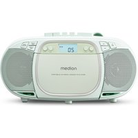 MEDION LIFE® E66476 CD-/MP3-/Kassettenspieler grün, LCD-Display mit Hintergrundbeleuchtung, PLL-UKW Stereo, Musikwiedergabe vom USB-Stick, 2 x 2 W RMS von MEDION