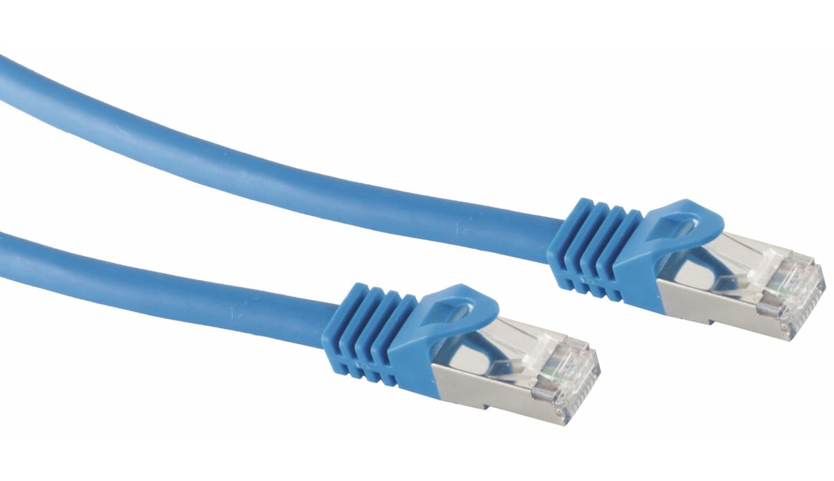 S-IMPULS RJ45 Patchkabel S/FTP (PIMF), m. CAT.7 Rohkabel, 1 m, blau von S-IMPULS