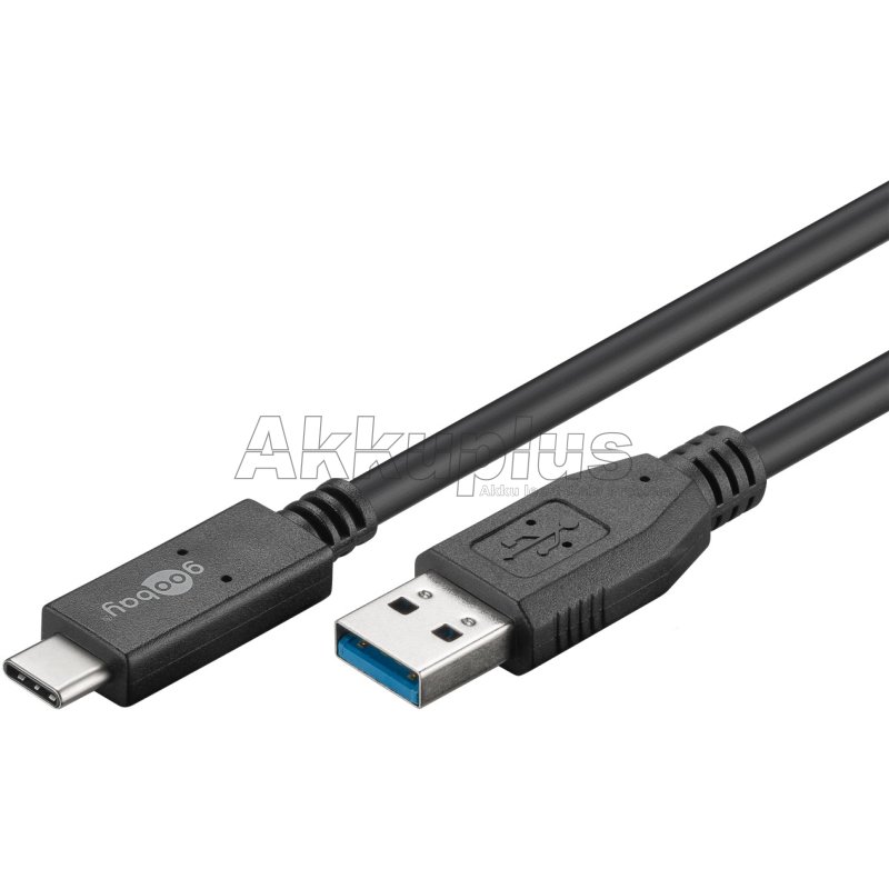 USB-C™-Kabel USB 3.2 Gen 2, 3 A, 0,5 m, schwarz