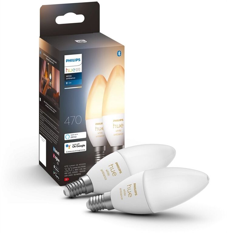 hue Wh. Amb. 5.2W B39 E14 2er Set