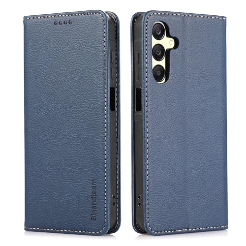 binandteam Handyhülle für Samsung Galaxy A25 5G Hülle Leder mit Premium Leder für Samsung Galaxy A25 5G Hülle Klappbar Flip Case Cover Schutzhülle für Samsung Galaxy A25 5G (6.5") - Blau von binandteam