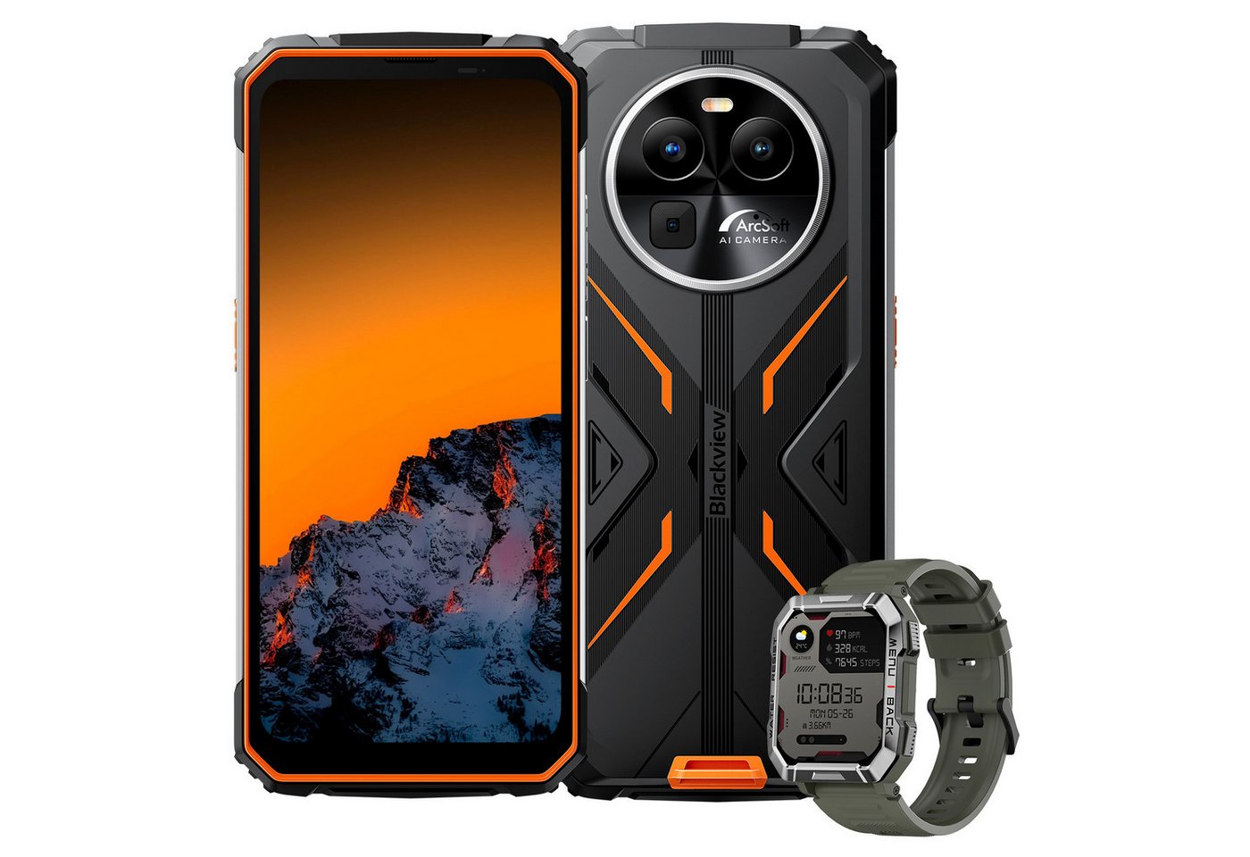 blackview BV8100 incl. W60 Handy (6.5 Zoll, 50 MP Kamera, 2,4K FHD+ Display, NFC/Face ID/GPS/IP69K) von blackview