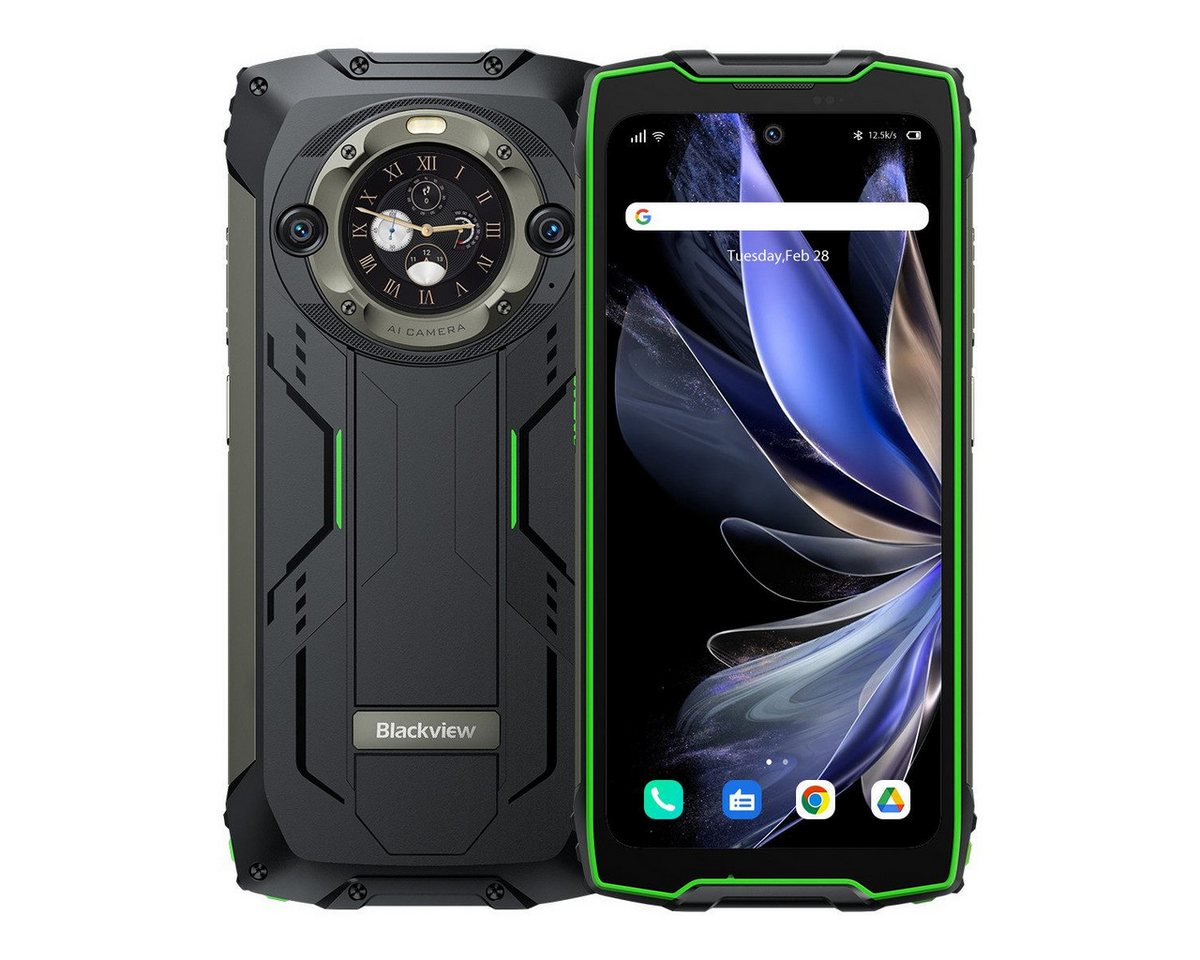 blackview BV9300Pro(8+256) Smartphone (6.7 Zoll, 12 GB Speicherplatz, 64 MP Kamera, Zwei-Display-Layout, 15080mAh Akku, Fingerabdruck/NFC/IP69K) von blackview