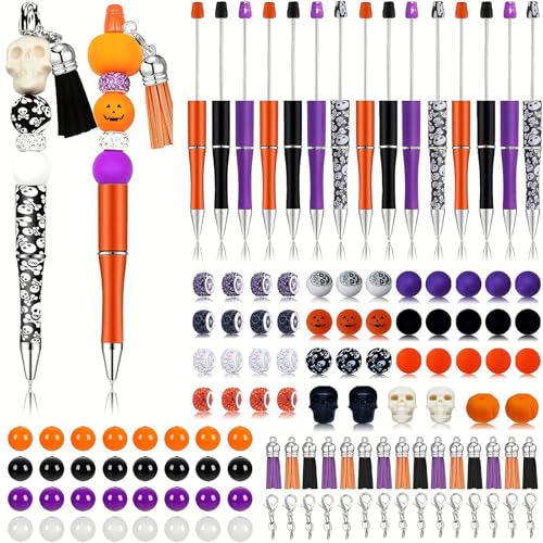 123-teiliges Perlenstift Set Bastelperlen Karabinerverschlüssen Quasten Kindergeburtstag Weihnachten Halloween Geschenk von bnsggl