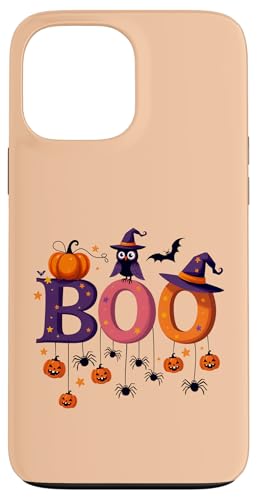 Hülle für iPhone 13 Pro Max BOO mit Spinnen und Hexenhut Kürbis Fledermaus Eule Halloween Boo von boo with spiders & witch hat bat Owl halloween tee