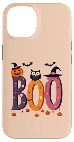 Hülle für iPhone 14 BOO mit Spinnen und Hexenhut Kürbis Fledermaus Eule Halloween Boo von boo with spiders & witch hat bat Owl halloween tee