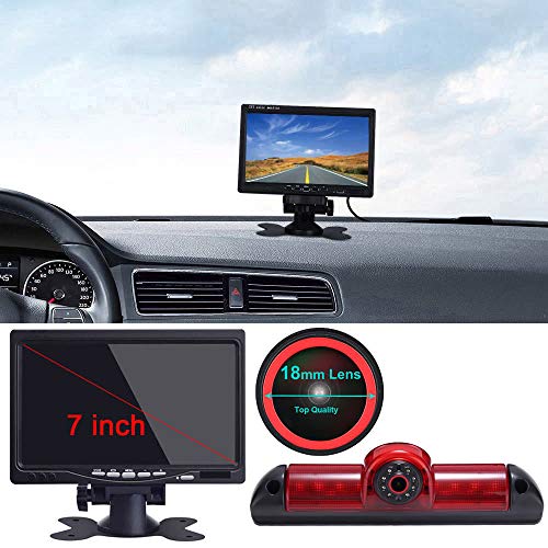 7 Zoll TFT LCD Monitor+1280 * 720 Pixel 1000 TV Linien Van Drittes Bremslichtkamera 3rd Dach Bremslicht Autokamera für FIAT Ducato X250 2006/Peugeot Boxter 2006/Citroen Jumper 2006 von bossanton