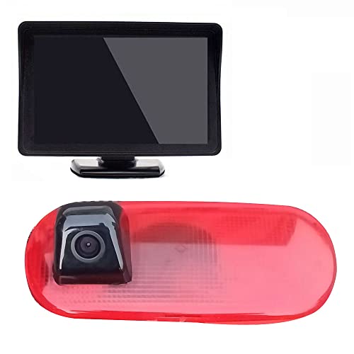 Bremsleuchte Rückfahrsystem im 3. Bremslicht Rückfahrkamera+4.3" Zoll LCD Monitor für Vauxhall Opel Movano Renault Master Mascott Opel Movano FIAT Scudo Citroen Jumpy Peugeot Expert Nissan Interstar von bossanton