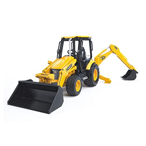 bruder 02427 - JCB MIDI CX Baggerlader - 1:16 Baustelle Baufahrzeug Löffelbagger Heckbagger Arbeiter bworld Baumaschine Spielzeug von bruder