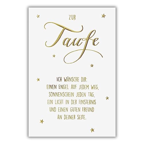 bsb Karte zur Taufe - Taufgeschenk Junge & Mädchen mit Text-Motiv - Glückwunsch Tauf-Karte mit Umschlag - liebevolles Geldgeschenk Taufe - Geschenk Taufe in 11,5 x 17,0 cm von bsb