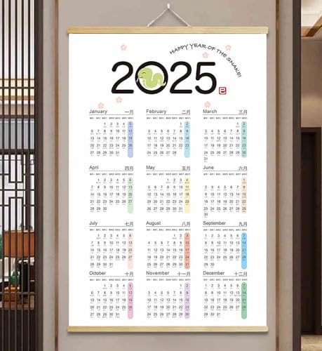 2025 Kalender Chinesischer Wandkalender, Horoskop-Malerei, Jahr der Schlange, Kalender, Wandbehang, Kalender, Planer, Mondmonatskalender, Neujahrsgeschenk(I,M) von buyzg