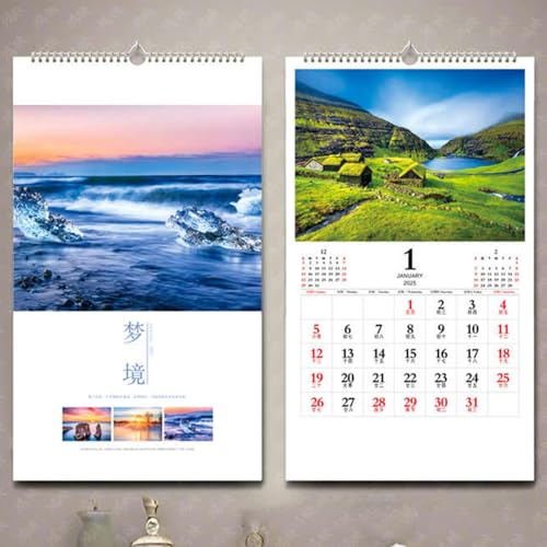 Chinesische Kalender 2025 Mondkalender Jahr der Schlange Kalender Neujahrsdekoration für Zuhause, Restaurant, Büro und zum Aufhängen an der Wand(D) von buyzg