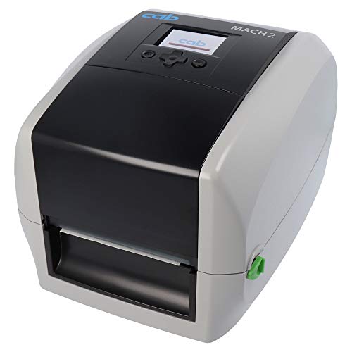 cab MACH2 Drucker mit Abreißkante, LCD Display - 203 DPI - Thermodirekt, Thermotransfer - 108 mm max. Druckbreite, LAN, USB, USB-Host, seriell (RS-232) Schnittstellen - 5430003 von cab