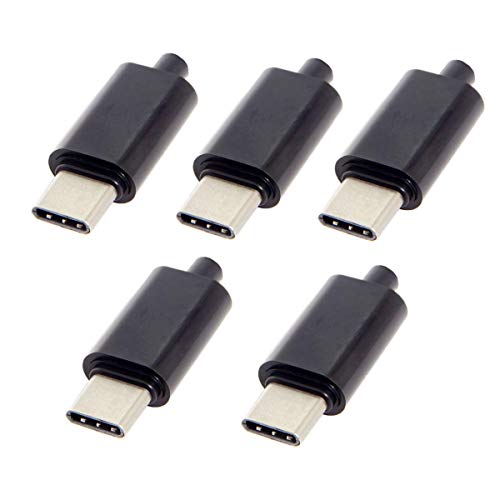 Cablecc 5 Stück/Los DIY 24-poliger USB-Typ-C-Stecker OTG-Host-Typ 5.1k Widerstand mit schwarzer Gehäuseabdeckung von cablecc