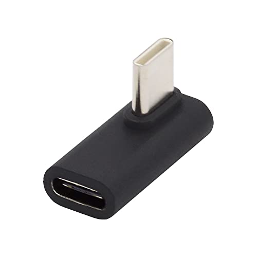 Cablecc 90 Grad flaches Profil, rechts und links abgewinkelt, USB 3.1 Typ-C-Stecker auf Buchse, Verlängerungsadapter für Laptop, Tablet und Telefon von cablecc