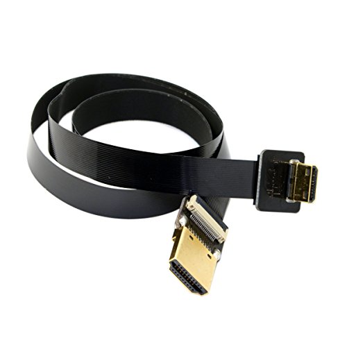 Cablecc CYFPV 90 Grad nach oben abgewinkelter FPV Mini-HDMI-Stecker auf HDMI-Stecker, FPC-Flachkabel, 50 cm, für FPV HDTV Multicopter Luftfotografie von cablecc