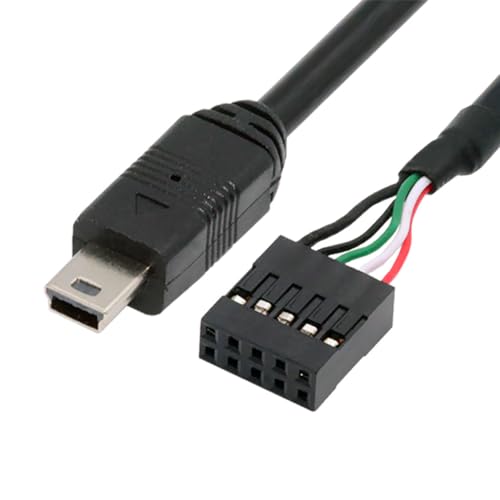 cablecc 9-poliger 10-poliger USB 2.0-Motherboard-Header auf Mini-USB 5-poliges Kabel für Mini-Monitor-Sensor-Panel-Kamera, 50 cm von cablecc