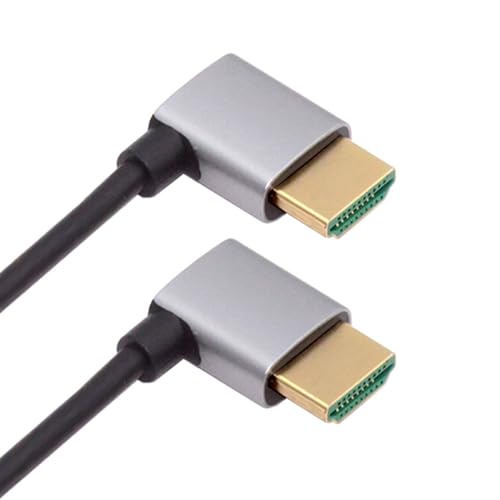 cablecc-Kabel HDMI 2.1, ultradünnes HDTV-Kabel, 8K 4K, hypersuperflexibles schlankes Kabel, rechtwinklig auf rechts abgewinkelt, 90 Grad, Typ A, für Computer-HDTV (50 cm) von cablecc