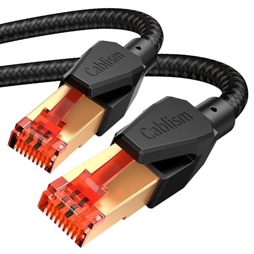 Cat 8 Ethernet Kabel 0.5 Meter 2 Pack LAN Netzwerkkabel 40Gbps Internet geschirmtes SFTP Kabel 2000MHz RJ45 vergoldet Gigabit Netzwerk Patch Kabel von cablism