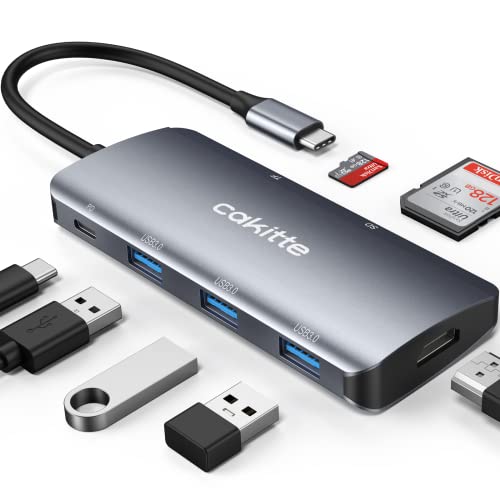 Cakitte USB C Hub Multiport Adapter, 7 in 1 USB-C Dongle Hub für MacBook Pro/Air, mit 4K 60Hz HDMI Hub, Typ C Adapter, 100W Power Delivery, USB 3.0 Ports 5Gbps Daten, SD/TF Kartenleser für Laptops Cakitte USB C Hub Multiport Adapter, 7 in 1 USB-C Dongle Hub für MacBook Pro/Air, mit 4K 60Hz HDMI Hub, Typ C Adapter, 100W Power Delivery, USB 3.0 Ports 5Gbps Daten, SD/TF Kartenleser für Laptops von cakitte