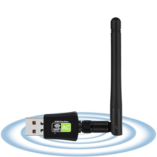 WiFi-USB-Adapter 600 Mbps, kabellose Netzwerkadapter ohne Treiber für Desktop/Notebook PC, Dual-Band 2.4G/5G WiFi Stick mit 3dBi-Antenne, unterstützt Windows11/10/8/XP/Vista (5G) von calonny