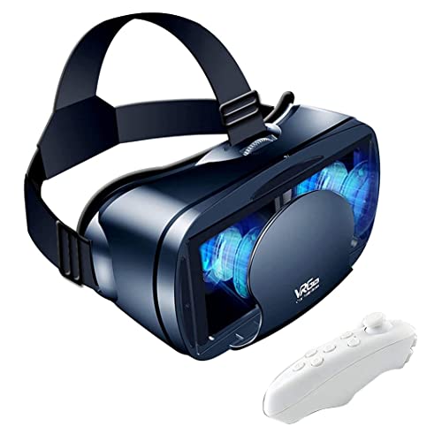carrub VR-Brille Vollbild Virtual Reality 3D-Brille VR-Set 3D-Virtual-Reality-Brille, Verstellbare VR-Brille mit Gamepad, 500199216 von carrub