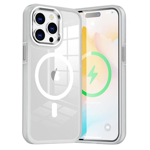 casafyne Slim Magnetic Case für iPhone 16 - Crystal Clear Schutzhülle mit Ultrastarken N52 Magneten, Metall Kamerarahmen Kompatibel mit MagSafe, Anti-Kratzer Design, 6,1 Zoll Transparent von casafyne