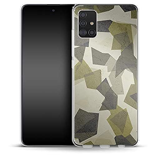 caseable Samsung Galaxy A51 Handyhülle - Silikon Schutzhülle - stoßdämpfend & Kratzfeste Oberfläche - Buntes Design - Geometric Camo Green von caseable