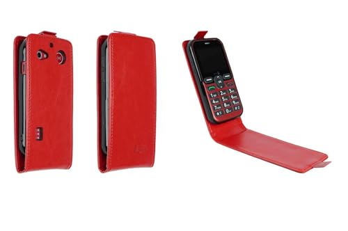 caseroxx Handy Hülle Flip Cover kompatibel mit Doro Leva L10 / L11, Smartphone Tasche Flip Cover in rot von caseroxx