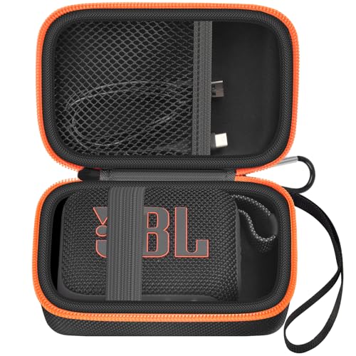 Tragetasche Kompatibel mit JBL Go 4 - tragbarer Bluetooth-Lautsprecher Box Pro Sound, Auch für Go 3/Go3 Eco/Go2 Wasserdichter Mini Wireless Lautsprecher - Nur der Fall (Schwarz) von casmilee