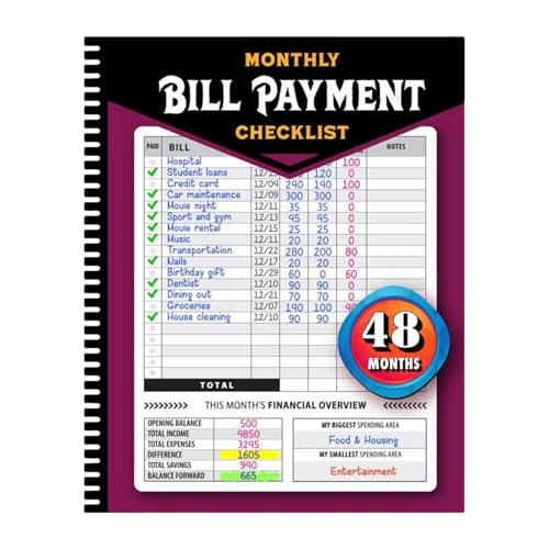 Bill Payment Notebooks, Expense Tracker Notebooks, Monthly Bill Organizer, Monthly Budget Planner 8x10" Home Adults Men and Women Family Monthly Budgeting Supplies von ccuzs