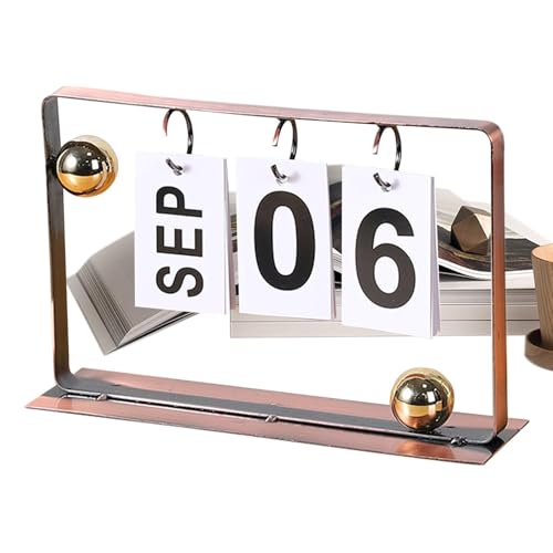 Perpetual Desk Kalendar, Stand Up Kalendar, Stylish Metal Flipping Calendar, Reusable Desk Calendars with a Standing Design and Flipping Mechanism for Teachers, Students (1 Piece) von ccuzs