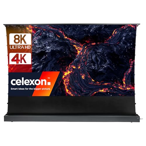 celexon HomeCinema V2.0 CLR UST-Bodenscheren-Aufroll-Motor-Hochkontrast-Möbeleinbau-Leinwand schwarz 120" | 265,6x129,4cm 16:9 | eletrische 8K,Full-HD Beamer-Leinwand | für Ultrakurzdistanz-Projektor! von celexon