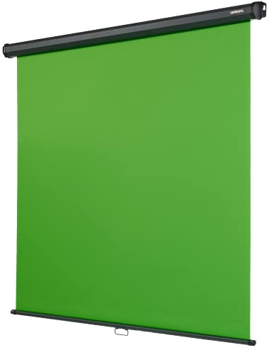 celexon Rollo Chroma Key Green Screen, 200 x 190 cm - professionelle Studiokulisse/Hintergrund für Video-Übertragung, Webcam-Meeting, Online-Schulung - 110" Zoll von celexon