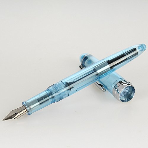 cfpqv NEU Jinhao 992 Spirale Transparent Bunt Nib Füllfederhalter Holz Brennen (Blue, One Size) von cfpqv