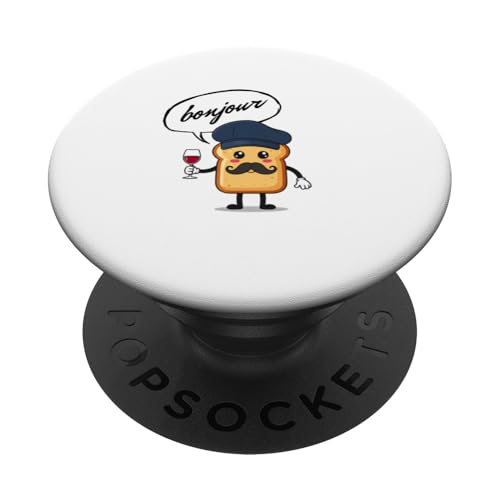 Bonjour Cute Toast Fun PopSockets Klebender PopGrip von charlize_merch_style