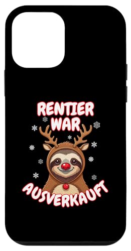 Hülle für iPhone 12 mini Rentier war ausverkauft Faultier Sloth Weihnachten von charlize_merch_style