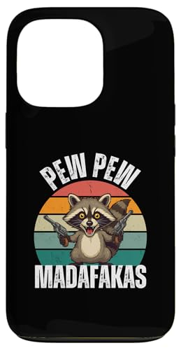 Hülle für iPhone 13 Pro PEW PEW Madafakas Funny Raccoon Waschbär von charlize_merch_style