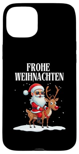 Hülle für iPhone 15 Plus Frohe Weihnachten Weihnachtsmann reitet auf einem Rentier von charlize_merch_style