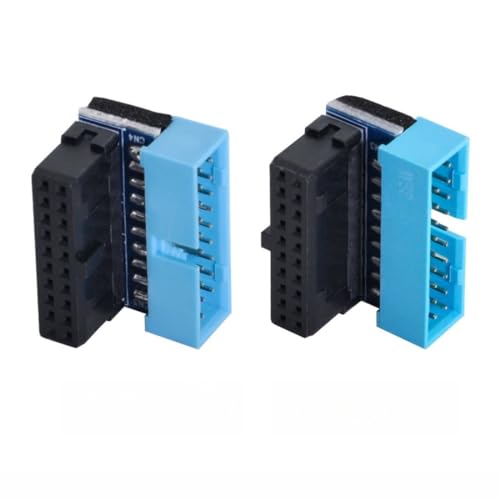 chenyang 2 Pack Motherboard USB 3.0 19/20Pin Stecker auf Buchse 90 Grad abgewinkelter Extender Anschlussadapter von chenyang