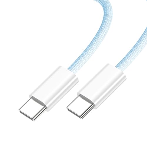 chenyang USB C Nylon geflochtenes Kabel, USB C Stecker zu Stecker 480 Mbit/s Datenübertragung PD 27W/65W schnelles Ladekabel Blau 1.0M von chenyang